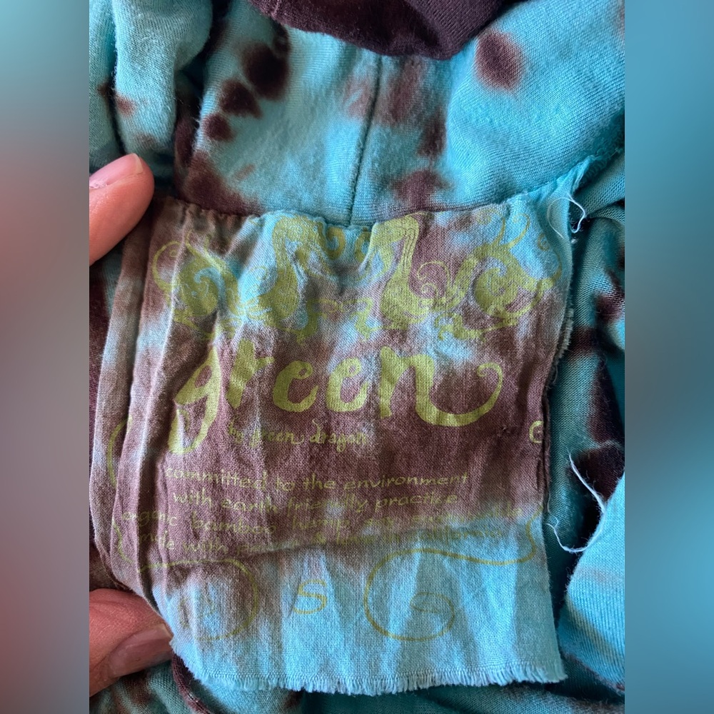 Tie-Dye Maxi Skirt in Turquoise and Brown - Picture 2 of 2